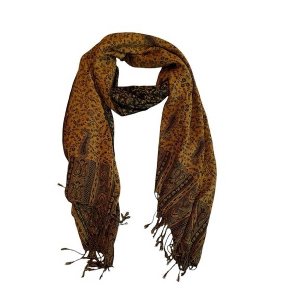 Elegant Reversible Paisley and Floral Patterned Scarf